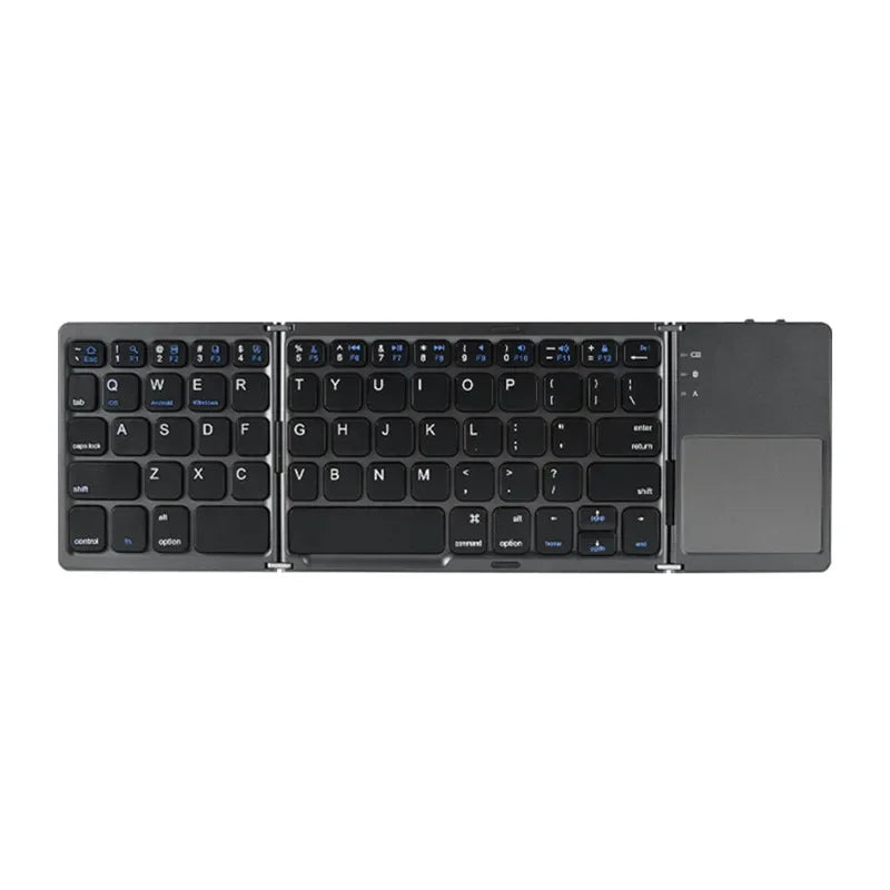 Wireless Tri-Fold Bluetooth Keyboard with Touchpad | Foldable | 81 Keys | 35Hr Battery | Phone Tablet PC Mac
