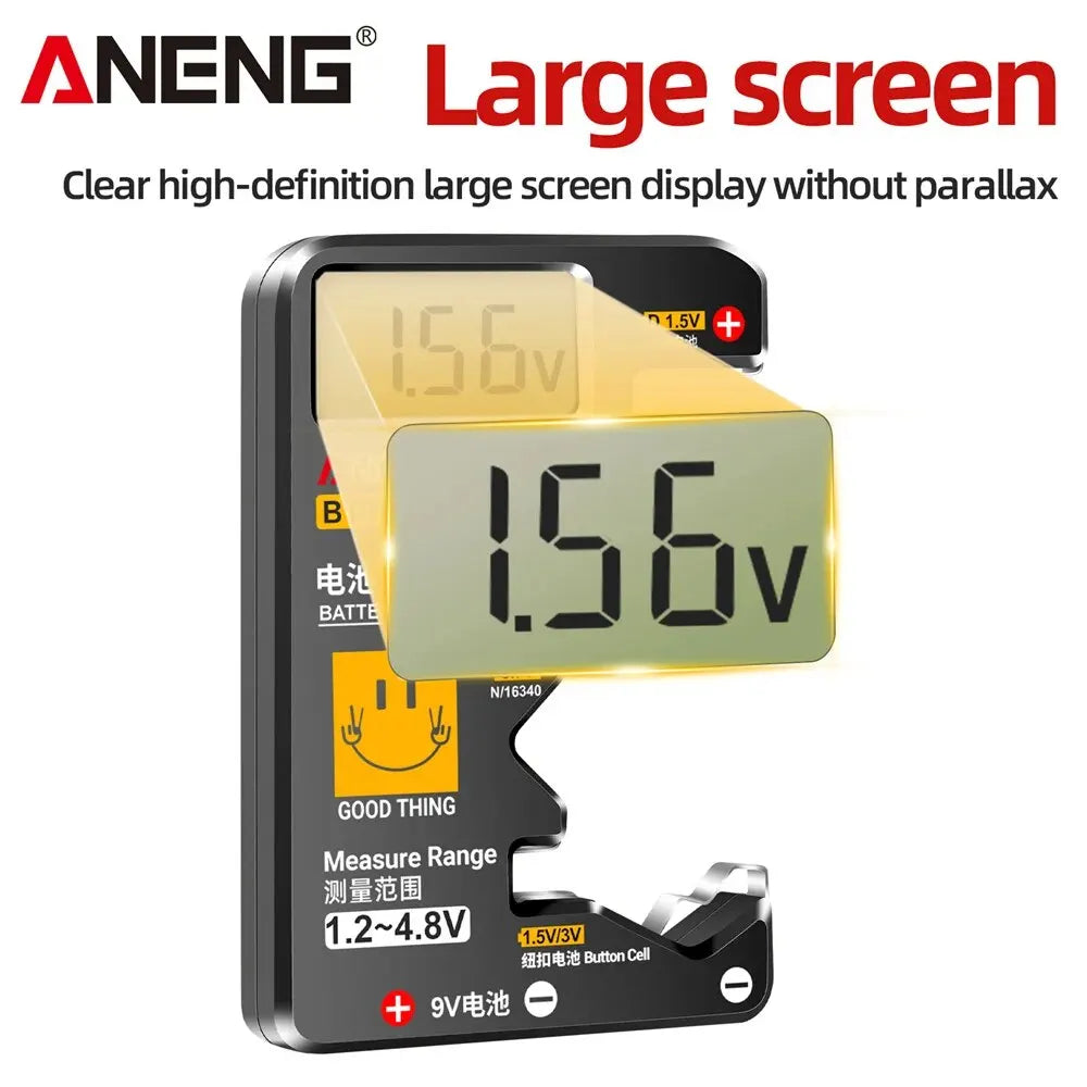Battery Tester ANENG BT189 Digital Universal Detector Capacity Tester Display Checkered Gauge Analyzer AAA AA Button Cell Tests