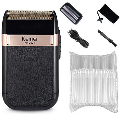 Kemei powerful rechargeable shaver for men foil electric shaver beard hair shaving head bald electric razor with extra mesh