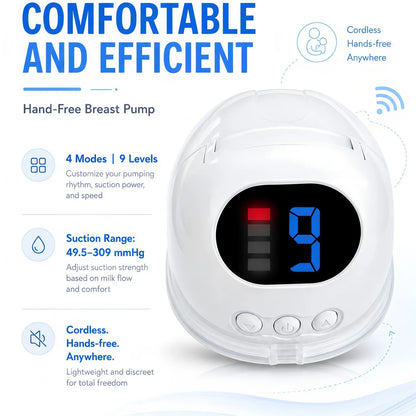 Wearable Breast Pump Hands Free Electric Wearable Breast Pumps Slient BPA-free Breastfeeding Milk Collector Wearable Breast Pump