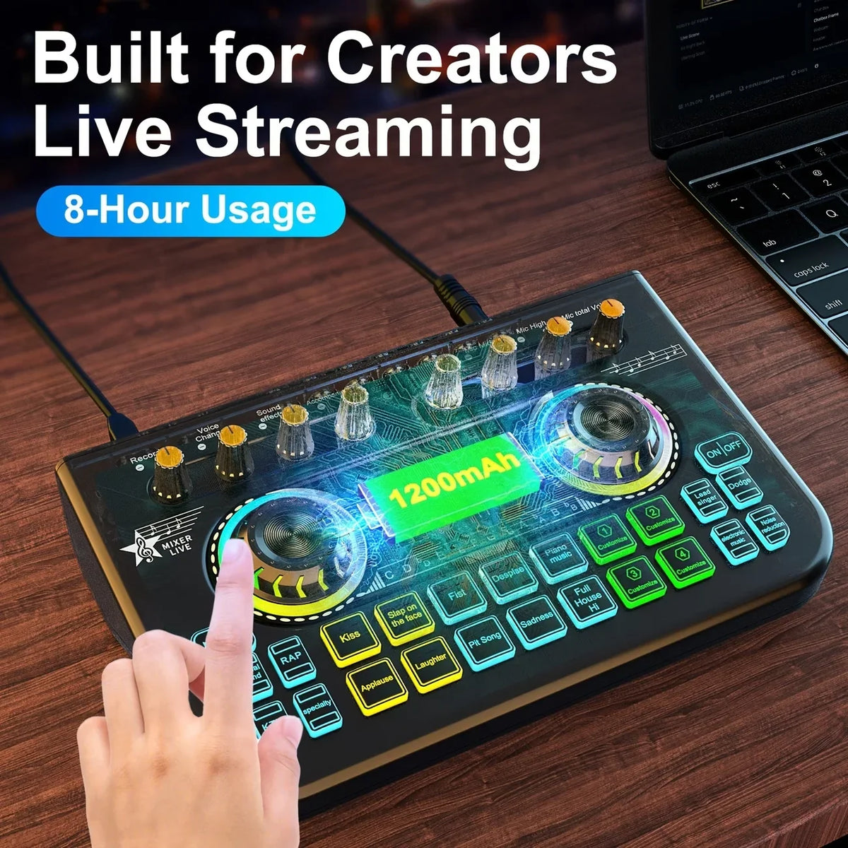 Tenlamp  X3-B333 Mic Mixer Set Podcast Influencer KOL Singing Gaming DJ Mixing Station Controller Equipment Studio Recording Electronic Music Mixer Power Karaoke Machine Available Dynamic Condenser Wireless Microphone Microfo