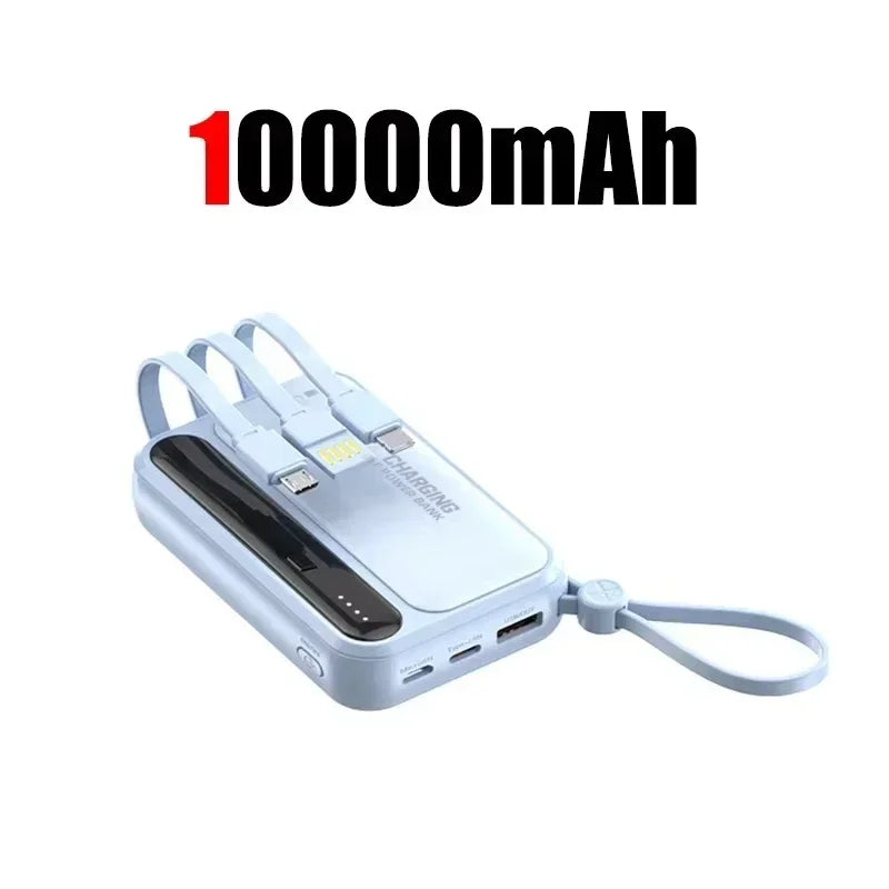 Lenovo CCC 500000mAh 4 Cables High Capacity Mini Power Bank Fast Charging Portable External Battery Supply New For iPhone Xiaomi