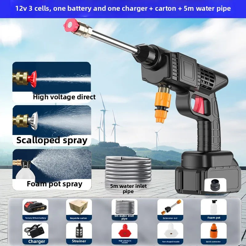 Wireless High-pressure Car Wash Water Gun Household Rechargeable Water Gun Portable High-power Lithium Battery