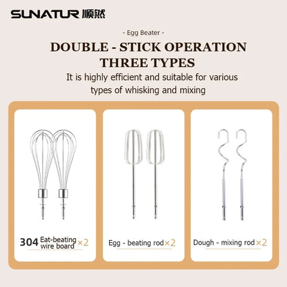 SUNATUR Hand Mixer 110-240V Blender 300W Electric Food Processor 3 in 1 Mixer Kitchen Appliances Machine Mixer for Baking