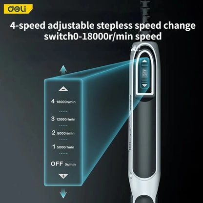 Deli Engraving Pen Grinder 18V 4-speed Regulation Engraver Mini Drill Electric Rotary Tool DIY Drill Grinding Electric Drills