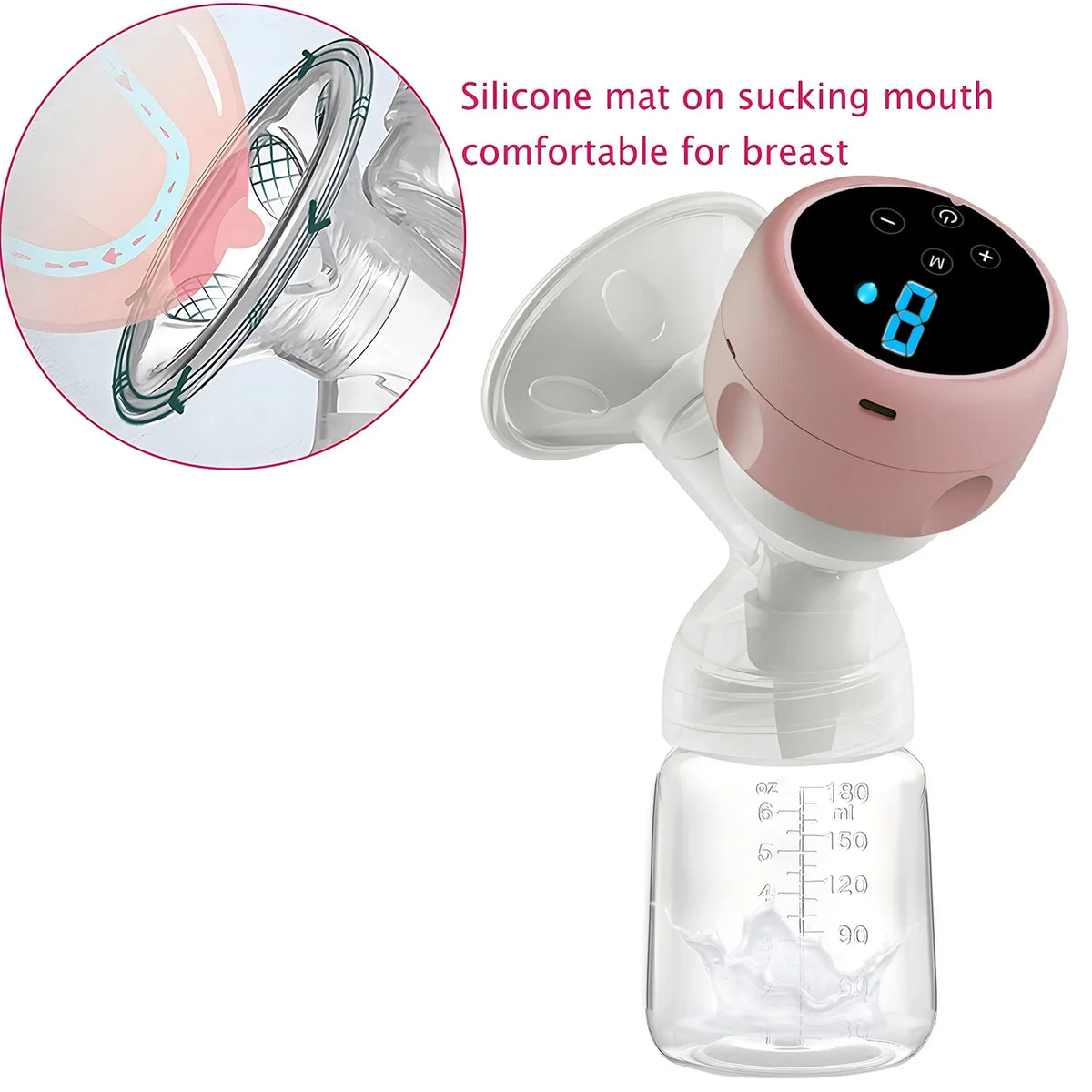 Intelligent Integrated Electric Breast Pump, High Suction Portable Painless Silent Breast Milk Pump for Postpartum Mothers