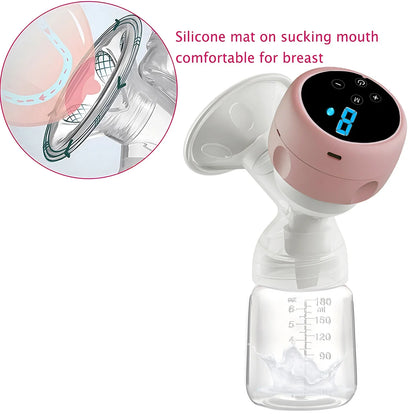 Intelligent Integrated Electric Breast Pump, High Suction Portable Painless Silent Breast Milk Pump for Postpartum Mothers