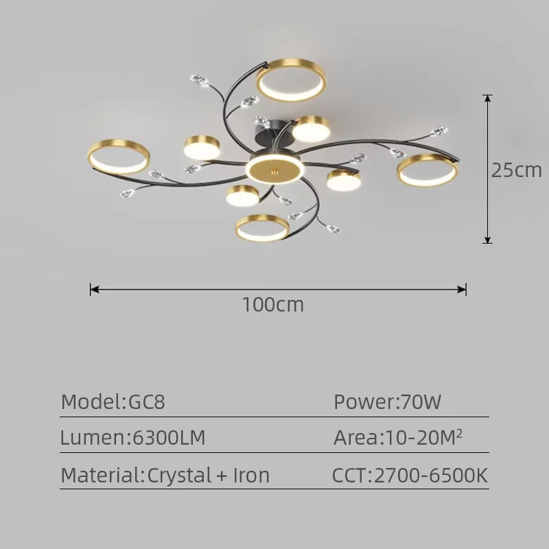 IRALAN Modern LED Chandeliert round chandelier Living room  lights smart remote control chandelier  room Interior Kitchen light