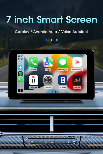 Portable Wireless CarPlay & Android Auto Screen – Size & DVR Options