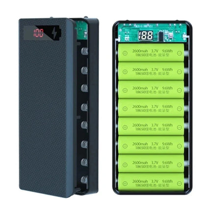 8/10*18650 Power Bank Battery Box Holder Portable Dual USB Type C Charge Shell for iPhone Xiaomi Huawei 18650 Battery Cases