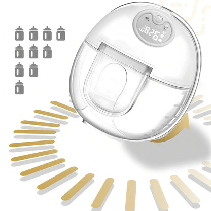 1PCS Wearable Electric Breast Pump Hands-Free Portable Smart 3 Modes 9 Levels Adjustable Breastfeeding Milk Collector for Mother