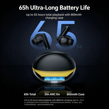 KEBIDUMEI Bluetooth 6.0 In-Ear Earphones 6-Mic -48dB Noise Cancelling ANC Headphones HiFi Stereo True Wireless Gaming Headsets
