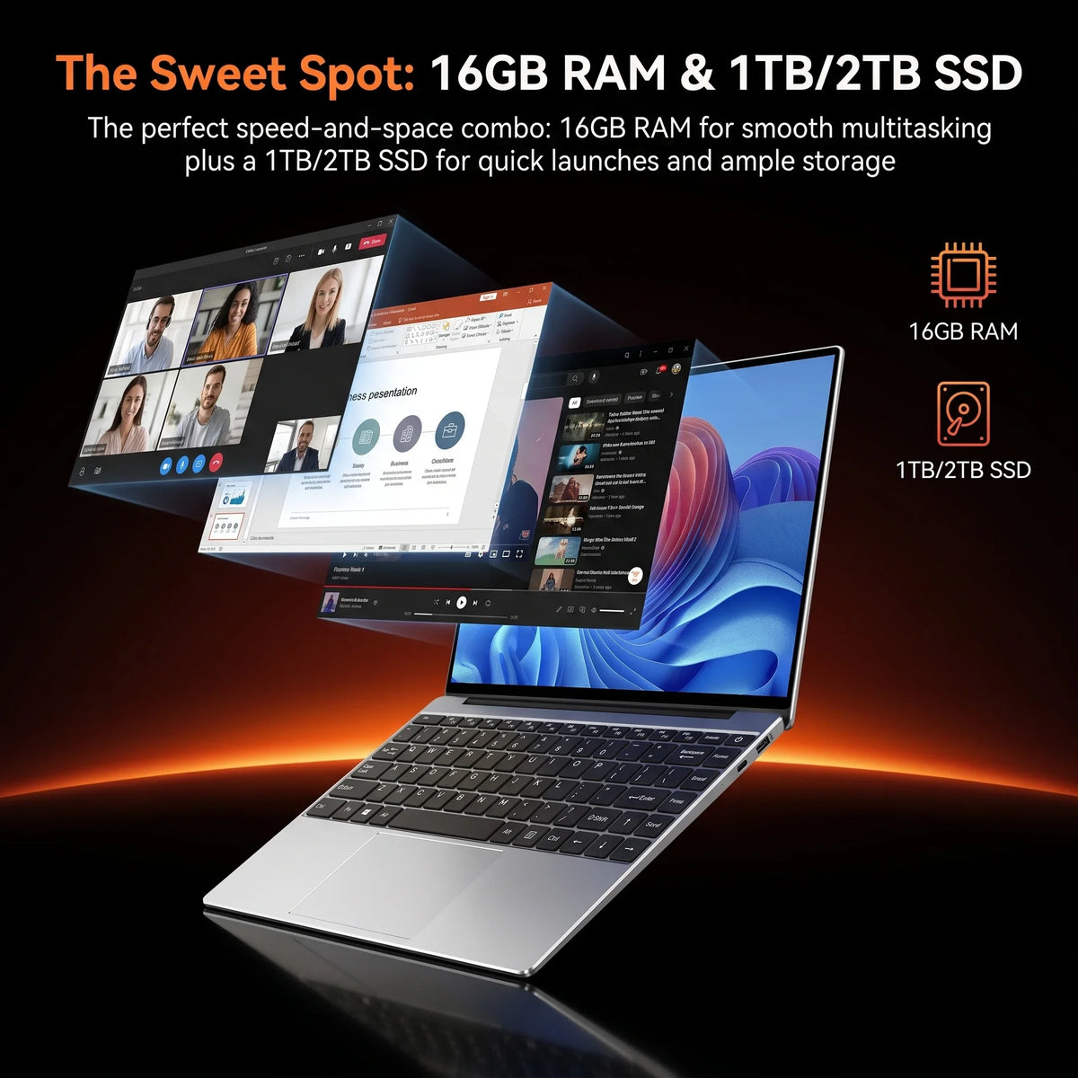 LENO Portable 14.1" Windows 11 Laptop | 16GB RAM | Intel 4405U | 1TB–2TB SSD | FlipStylez LLC®