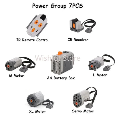 Legoeds-compatible MOC Technical Power Functions M Motor 8883 Modified Remote Control Power Group Train Lithium Battery Box 9686