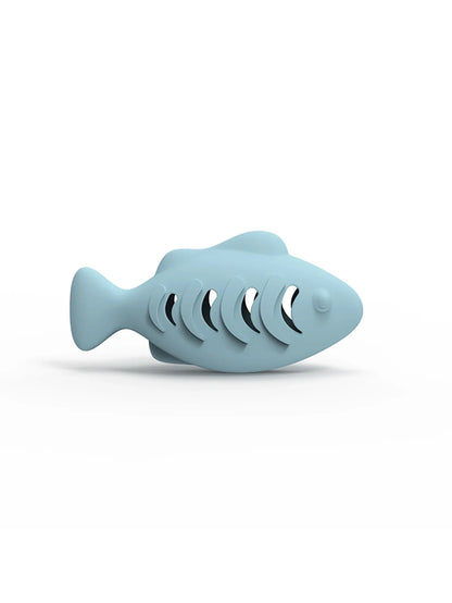 Fish-Shaped Cat Chew Toy - Dental Treat Dispenser Puzzle, Safe Silicone, No Battery, Interactive Pet Snack Game