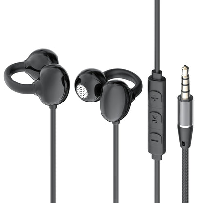 Hellodigi Wired Earphones With Microphone Ear Clip Wired Earbuds 3.5mm/Type-C Plug for PC Laptop iPhone 15 Samsung HIFI Earsets