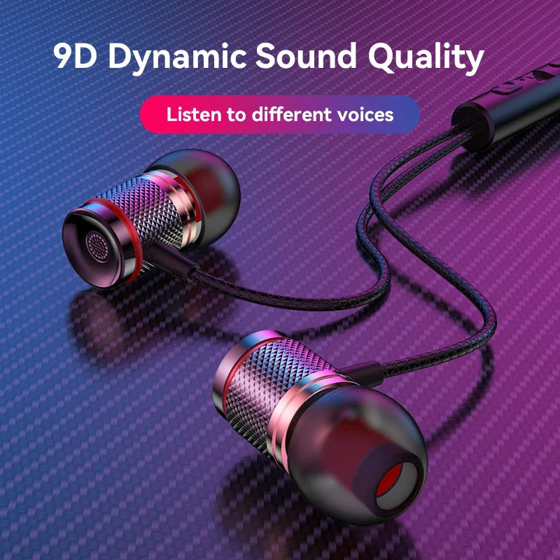9D HIFI Heavy Bass In Ear Earphone 3.5MM Type-C Digital Headphone Stereo Wired Headset With Mic Earbuds For Samsung Android