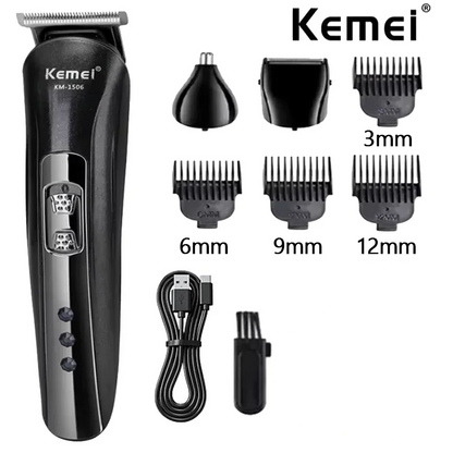 Kemei Electric Rechargeable Nose Professional Shaving Machine KM-1506 3 in 1 Electric Shaver USB Charging Hair trimmer