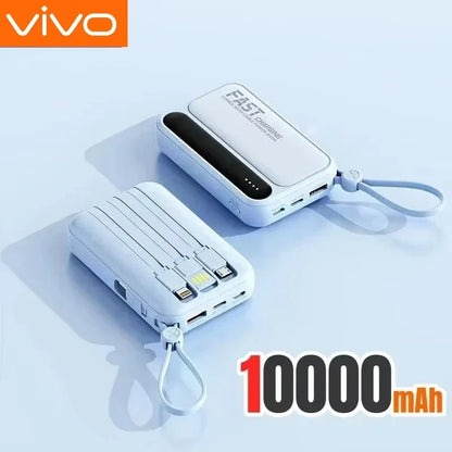 VIVO 500000mAh Power Bank Built in 4 Lines Large Capacity Super Fast Charging Portable External Battery for All Phones 2026 NEW