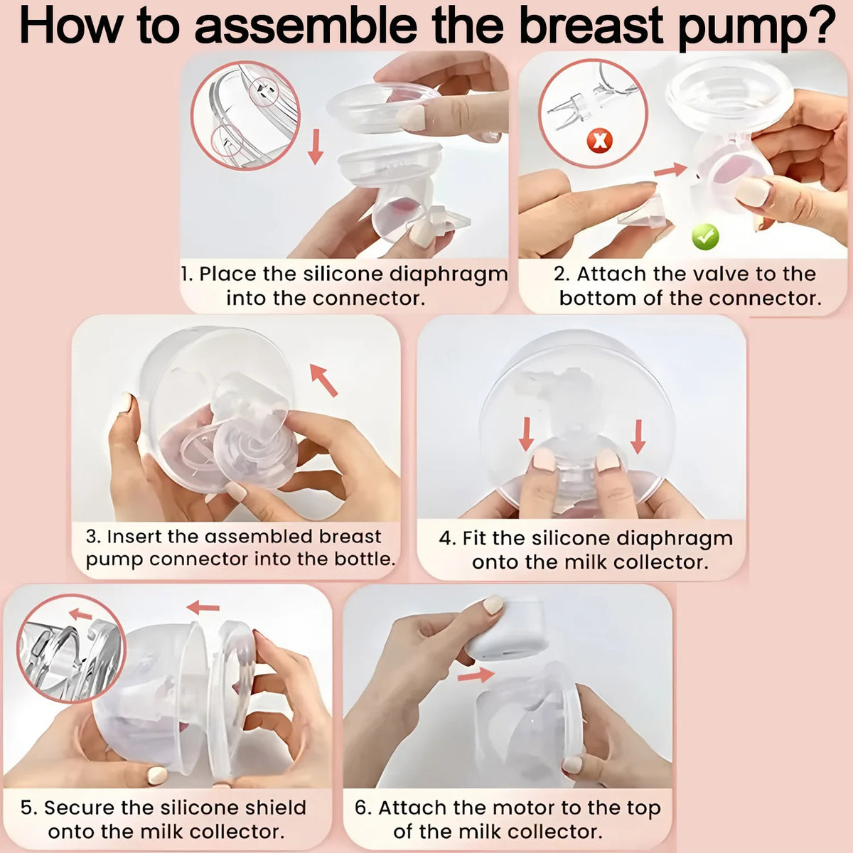 Electric Breast Pump for baby Milk Handsfree Postpartum Wearable Breastfeeding Pump Portable Smart Suction Breast Pump 1PCS