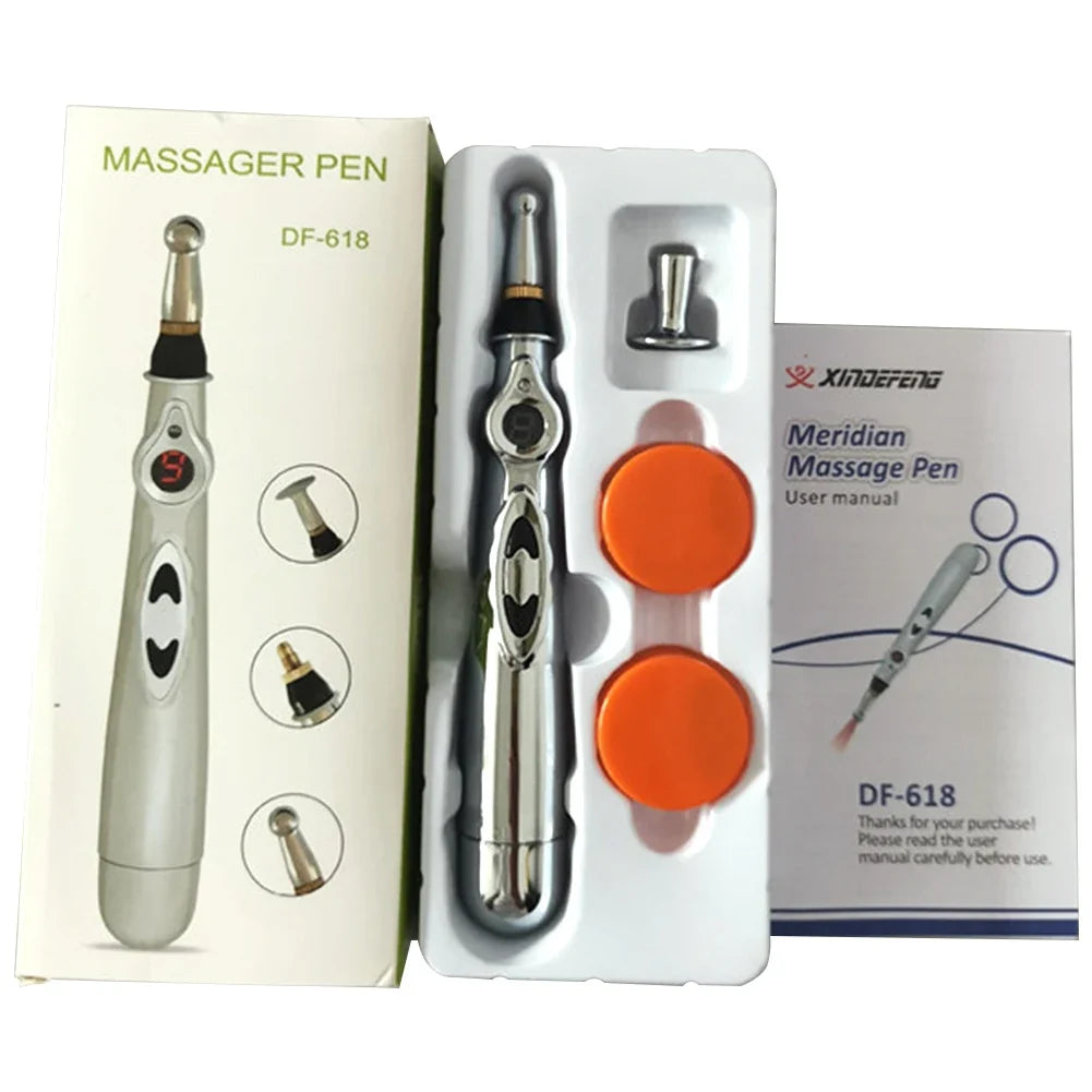 Electric Acupuncture Pen Pain Relief Biological Microelectric Pulse Pen Powerful Acupoint Massage Pen Beauty Health Care Tool