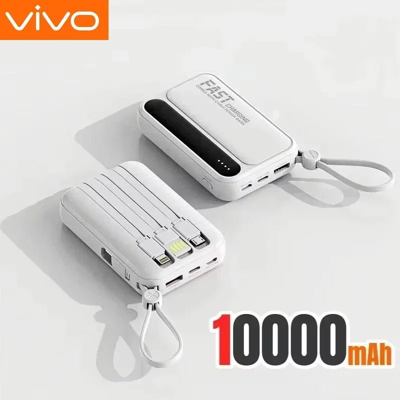 VIVO 500000mAh Power Bank Built in 4 Lines Large Capacity Super Fast Charging Portable External Battery for All Phones 2026 NEW