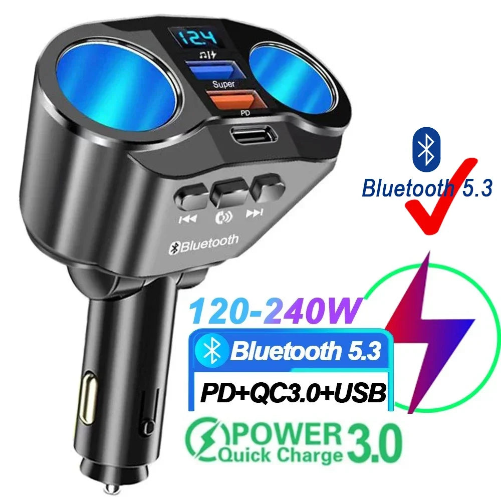 USB Car Charger – USB-C & Bluetooth Options