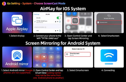 Portable Wireless CarPlay & Android Auto Screen – Size & DVR Options