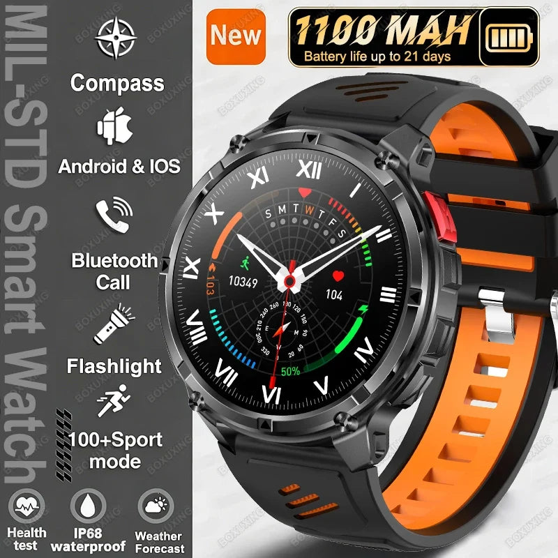 2026 New T-Rex3 Ultra Military Smart Watch 1100mAh Battery GPS Path IP68 Waterproof Sports Tracker Outdoors Compass Smartwatch