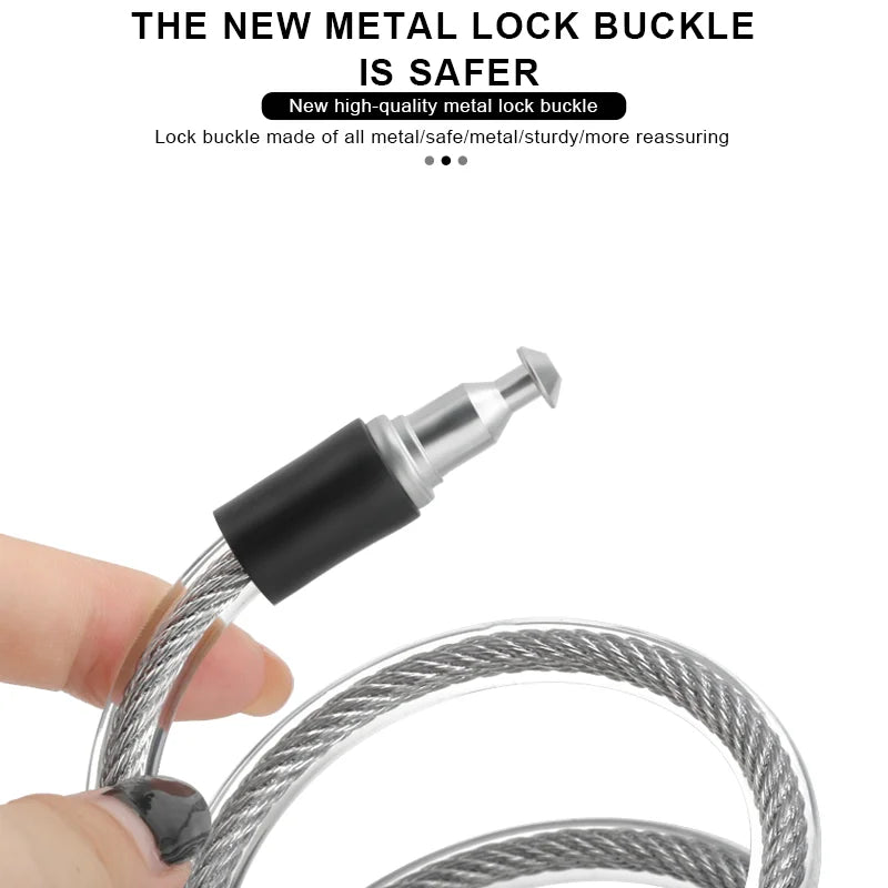 RIDERACE Bicycle Cable Lock Portable Bike Anti-theft Ring Lock High Security For Scooter Electric E-Bike Road Cycling Sliver