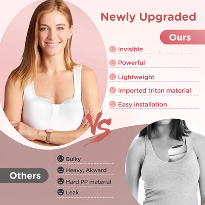 Wearable Breast Pump, Hands-Free, with Longer Battery Life & LED Display, Leakproof Design, Portable Electric Breast Pump with 3 Modes & 12 Levels & Low Noise, Portable Breastfeeding Device with Carrying Case.