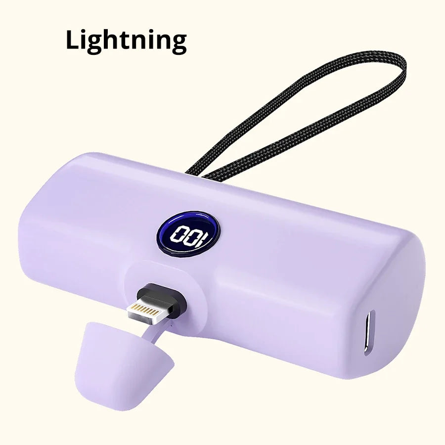 Fast Charging Power Bank Portable Charger External Battery Pack for iPhone Android LED Digital Display 5000mAh Mini Powerbank