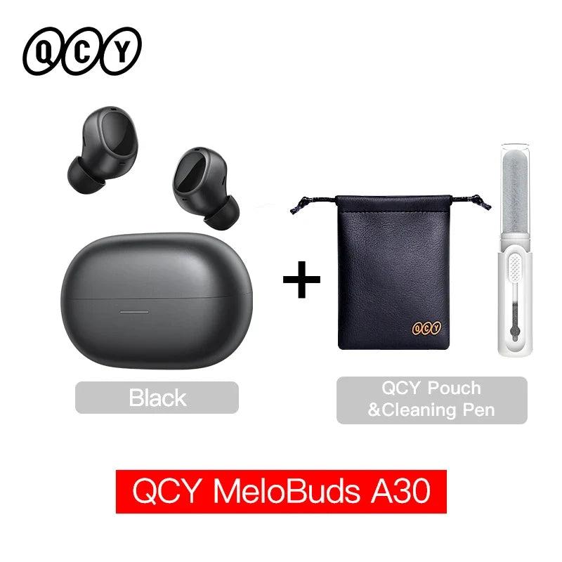 QCY MeloBuds A30 Wireless Earbuds Bluetooth 6.0 LDAC Hi-Res Audio -60dB Hybrid ANC Earphones AI Scene 8 Mics HD Call Headphones