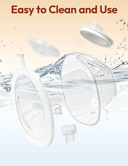 NCVI Wearable Electric Breast Pump Hands-Free 4 Modes 9 Levels Leakproof Double Sealed Milk Cup 21/24mm Flanges Quiet Portable for Home Work Travel
