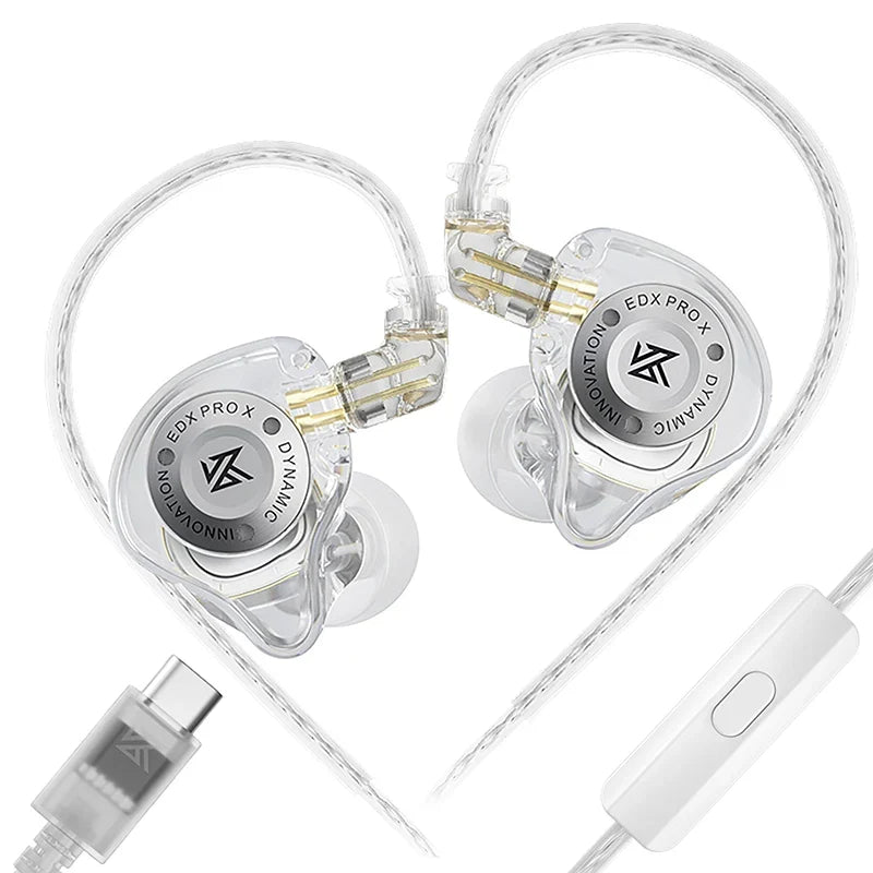 KZ EDX PRO X IEM Earphones Dynamic Drive HiFi Deep Bass Sound Earbud Sport Music Noise Cancelling Headset with Detachable Cable