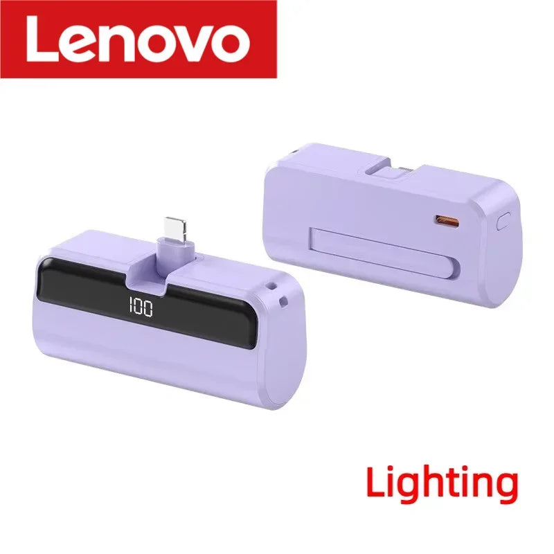 Lenovo 500000mAh Mini Capsule Power Bank High Capacity Fast Charge Powerbank Portable External Battery for iPhone Huawei Samsung