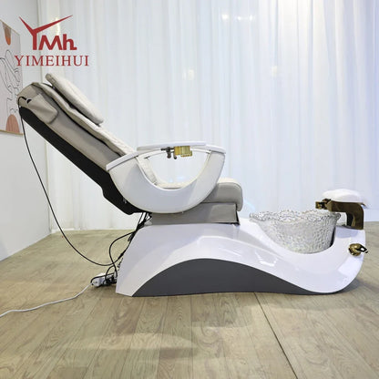 Nail Salon White Massage Pedicure Spa Chair Pipeless Luxury Pedicure foot bath chairs