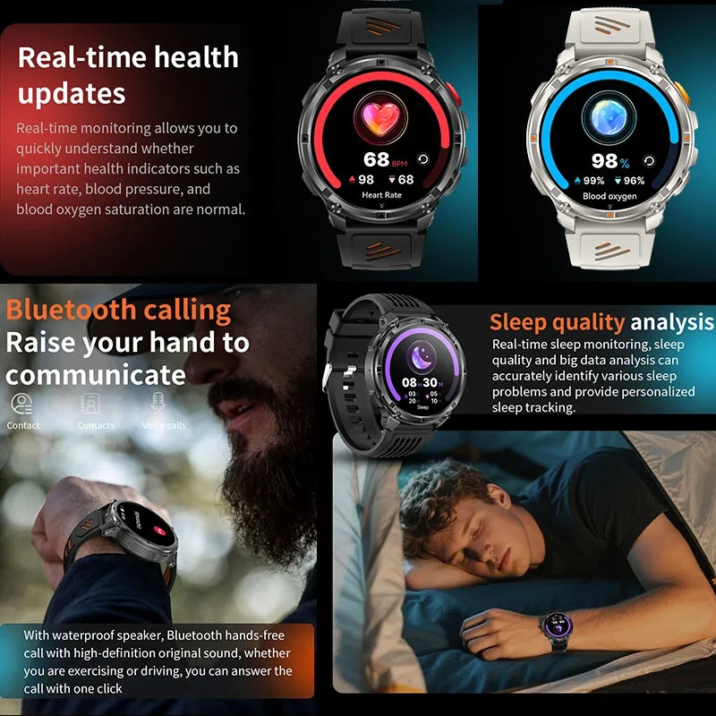 2026 New T-Rex3 Ultra Military Smart Watch 1100mAh Battery GPS Path IP68 Waterproof Sports Tracker Outdoors Compass Smartwatch