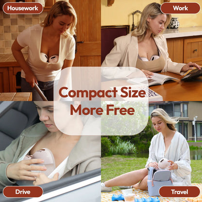 NCVI Electric Breast Pump,Hands-Free for Breastfeeding Pump, Ultra-Quiet Portable Wireless Pump, 3 Flange Sizes(19/21/24mm)