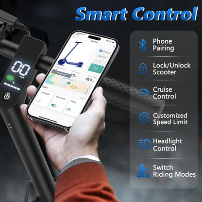 10inch Electric Scooter 500W Brushless  Motor 22MPH Max Speed APP Smart Scooter Shock-absorbing Anti-skid Folding Electric Scooter