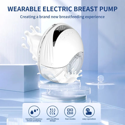 2PCS Hands Free Breast Pump Wearable Electric Breast Pump Lightweight with LED Display 4 Modes & 12 Levels