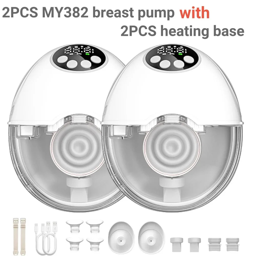 Upgrade Breast Pump Electric Handsfree BPA Free With Heating &UV Sterilize Lid Optional Silent Wireless Wearable Breastmilk Pump