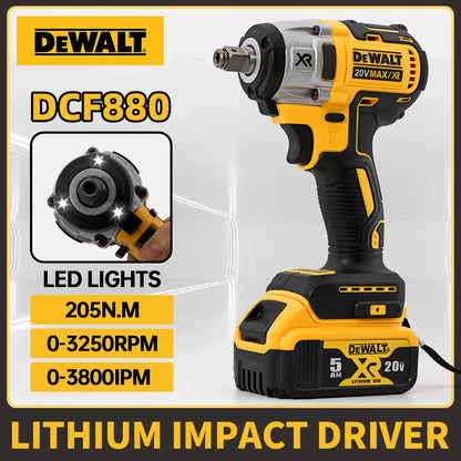 Dewalt DCF880 Cordless Electric Brushless Wrench Impact LED Light 3250RPM 205N.m Wireless Power Tool for Home Improveme