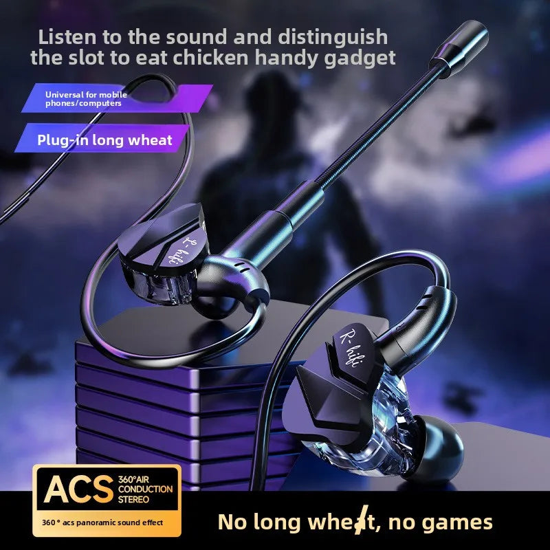 3.5mm&TypeC In-ear Headphones Wired Earphone Gamer Gaming Headphones with HD Microphone HiFi Stereo Headset for IPhone Samsung
