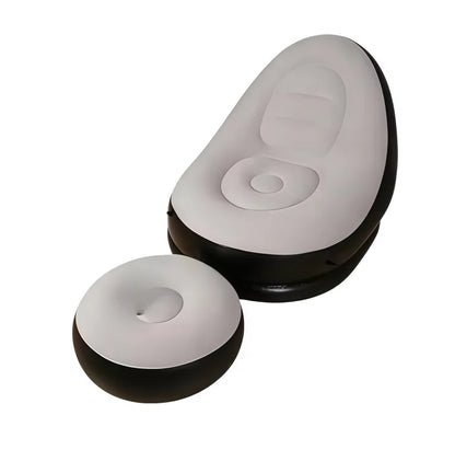 2Pcs Lazy Sofa Inflatable Chair Folding Recliner Outdoor Sofa Bed with Footrest Indoor and Outdoor Portable Folding Air Mattress