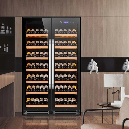 JiuFu Thermoelectric Dual Zone Wine Cooler Cellar Wine Cooling Fridge Corner Wine bar Cabinet  for Home