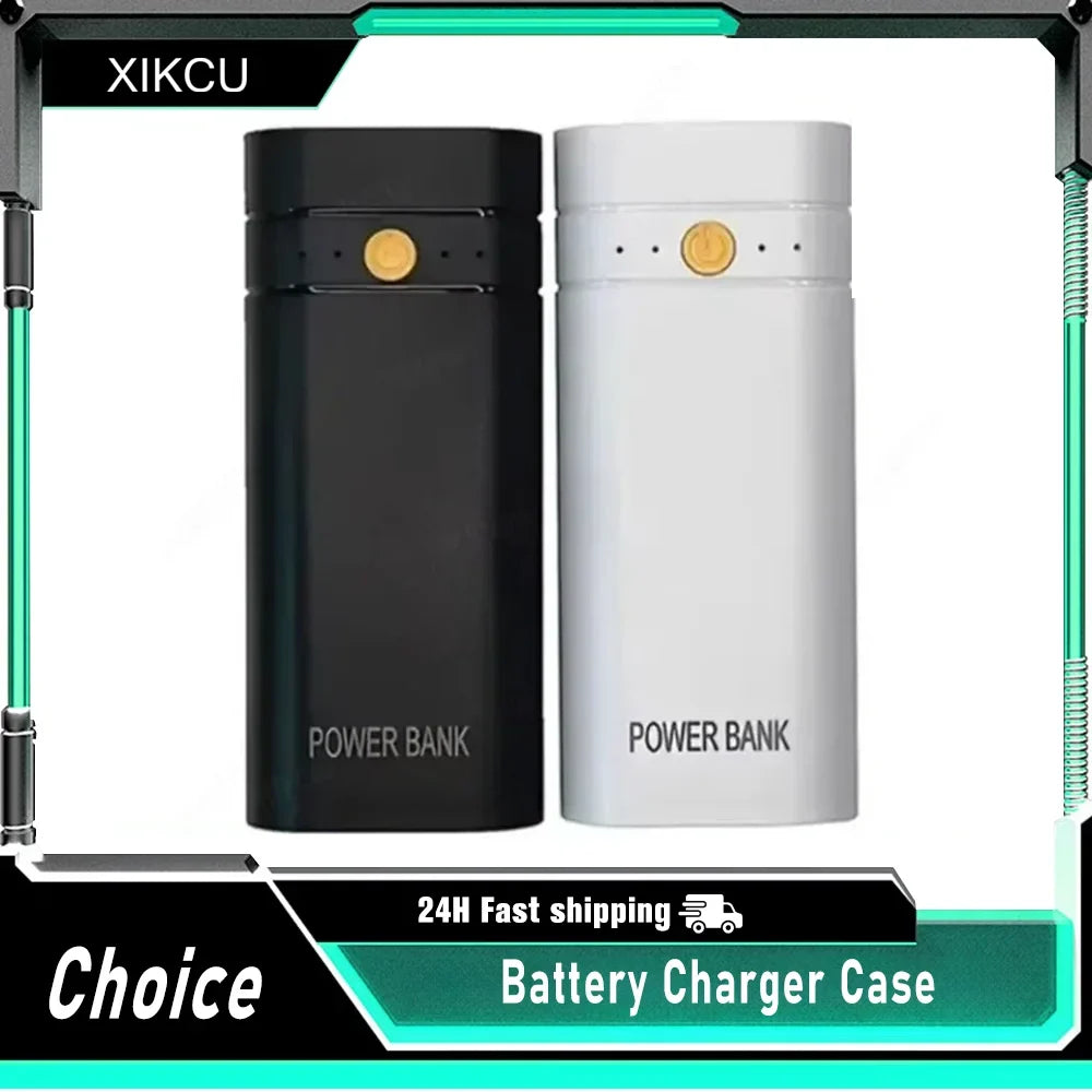 DIY Power Bank Box For Phone Electronic Charging Not Including Batteries 6000mAh 5V 2A 2X 18650 USB Type-C Battery Charger Case