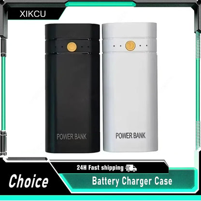 DIY Power Bank Box For Phone Electronic Charging Not Including Batteries 6000mAh 5V 2A 2X 18650 USB Type-C Battery Charger Case