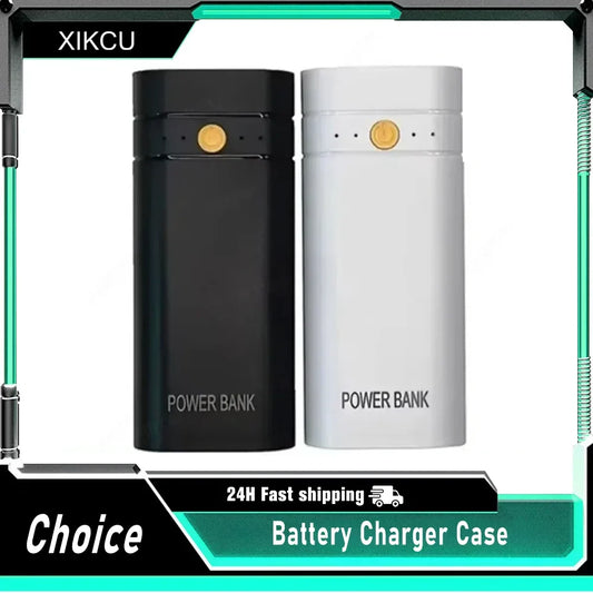 DIY Power Bank Box For Phone Electronic Charging Not Including Batteries 6000mAh 5V 2A 2X 18650 USB Type-C Battery Charger Case
