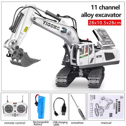 Remote Control Excavator Bulldozer Dump Truck Rc Car Toys Electric Engineering 2.4g High-Tech Vehicle Model Toys For Kids Gifts